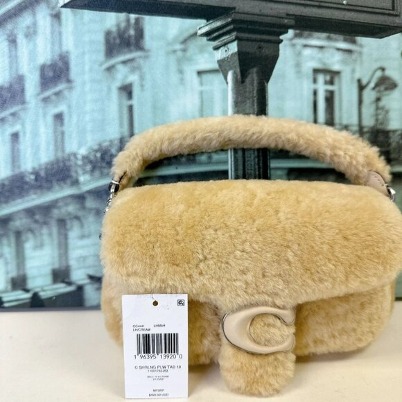 Coach CC444 Pillow Tabby Shoulder Bag 18 In Shearling IN CREAM - Picture 7 of 8